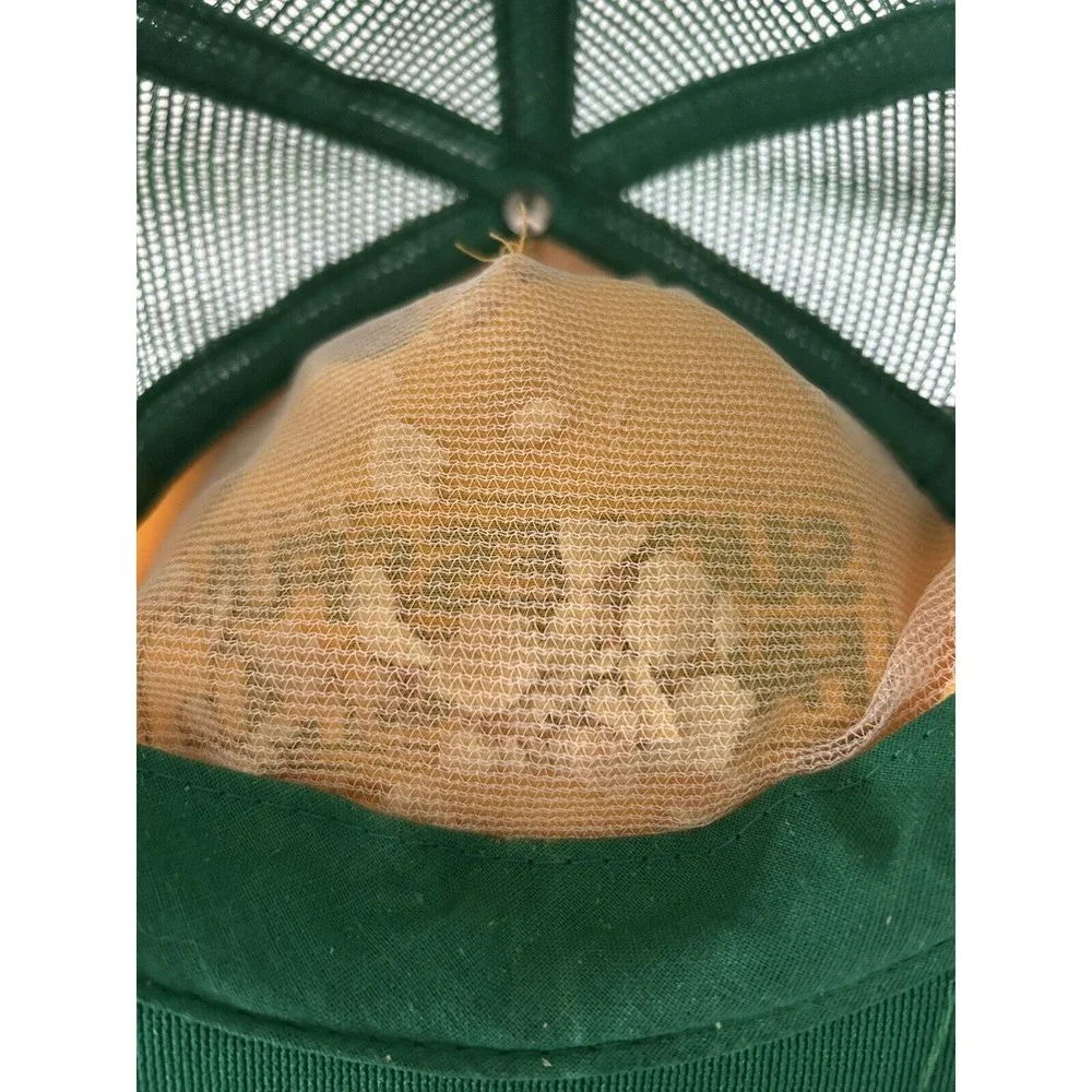 Vintage Successful Farming Yellow with Green Mesh Snapback Hat Cap USA Made READ